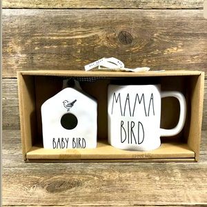 RAE DUNN BABY BIRD" & "MAMA BIRD" Mug Set